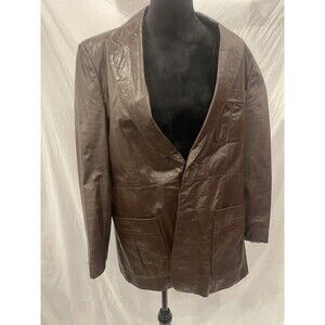 Vintage 1970s Ambassador Brown Leather Jacket Size 44